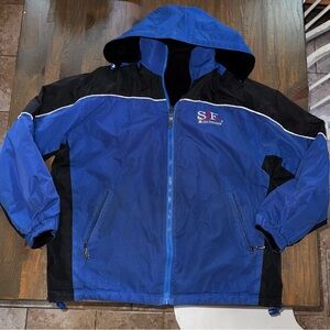 Vtg 90s San Francisco Golden Gate Bridge Reversible Winter Jacket Blue Men’s L